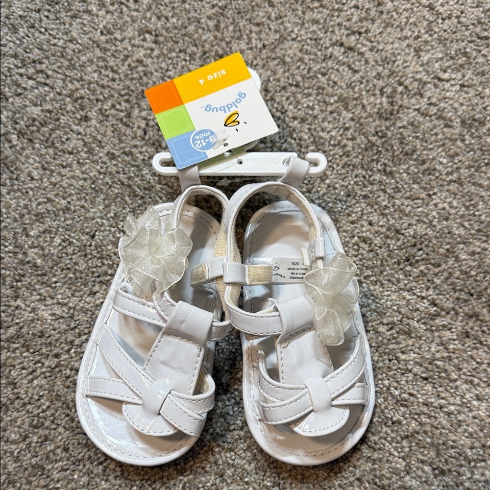 Gold Bug White Kids Sandals with Bow